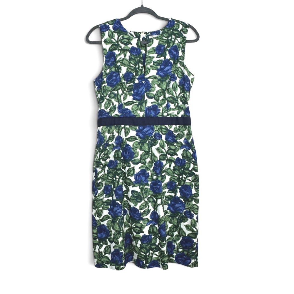 Milly‎ of New York Blue Rose Floral Dress and Blazer Skirt Suit Set Size 8 USA